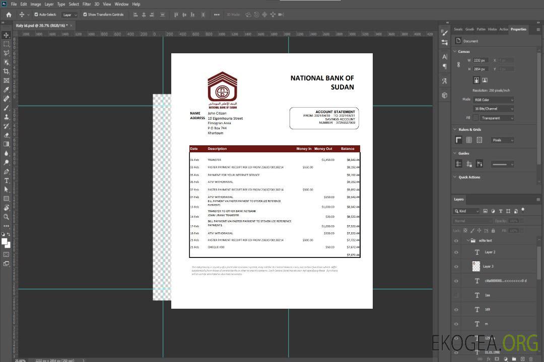 Banque nationale du Soudan Excel pdf template Banque nationale du Soudan Excel pdf template